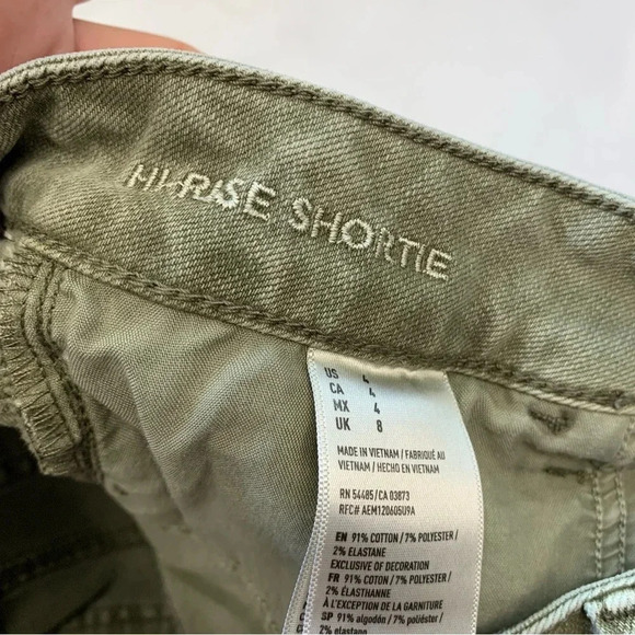 American Eagle Shorts Woman Lot 4 Hi Rise Shortie Super Stretch Blue Green Moto - Picture 12 of 16